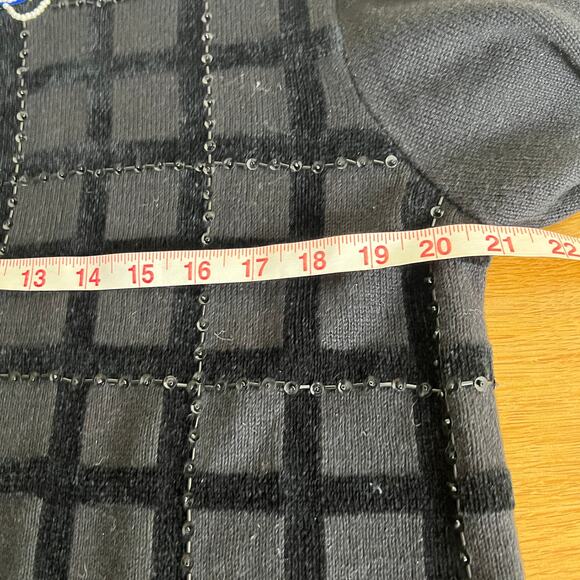 Just B Black Velour Decorative Sweater Cardigan XL - Picture 7 of 9